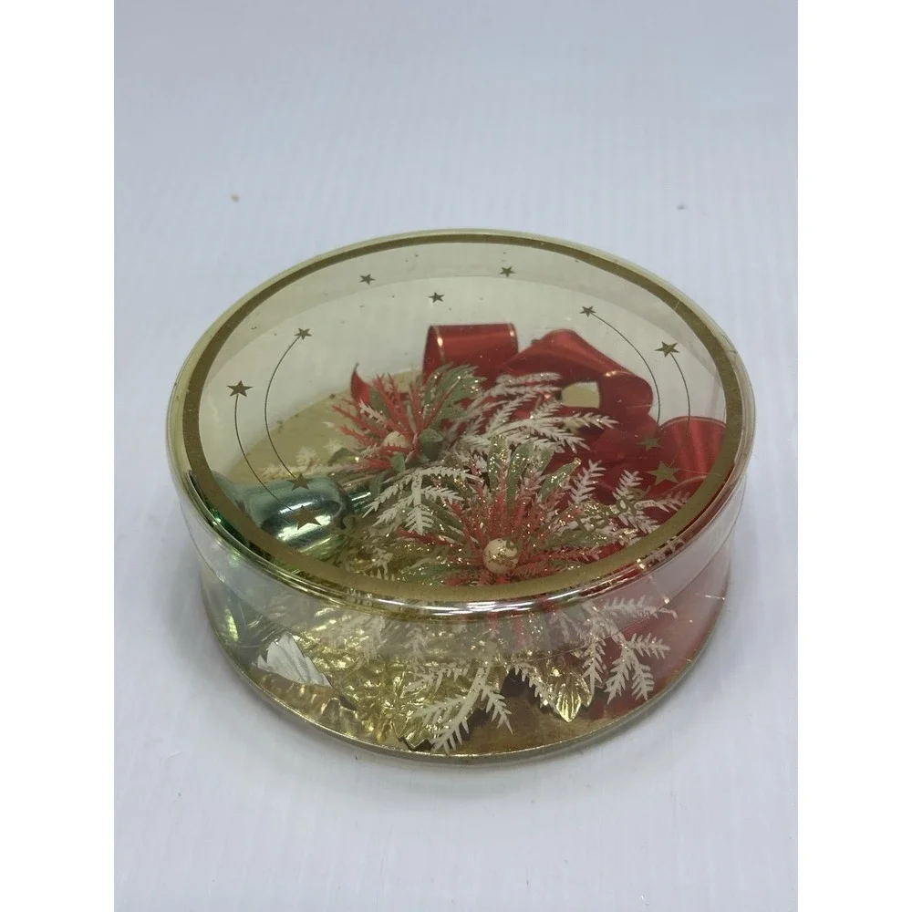 Vintage Seasons Greetings 1950s Christmas Corsage Original Box Bell Ribbon USA